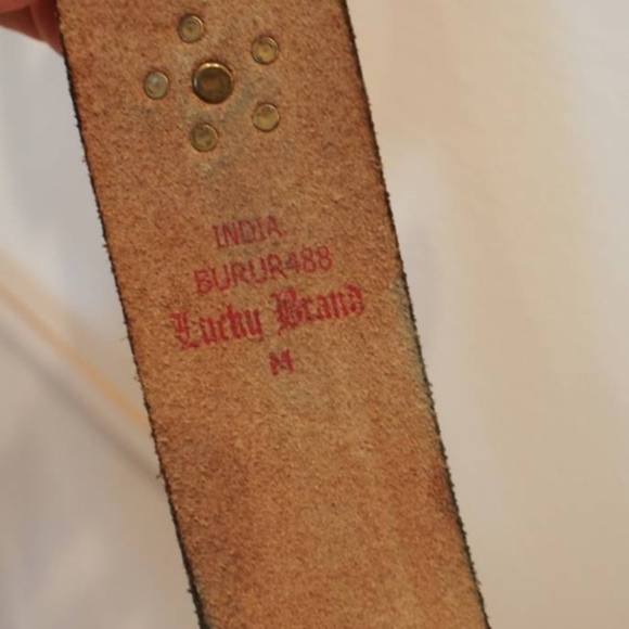 LUCKY BRAND Embroidered Suede Leather Belt sz M main image 8